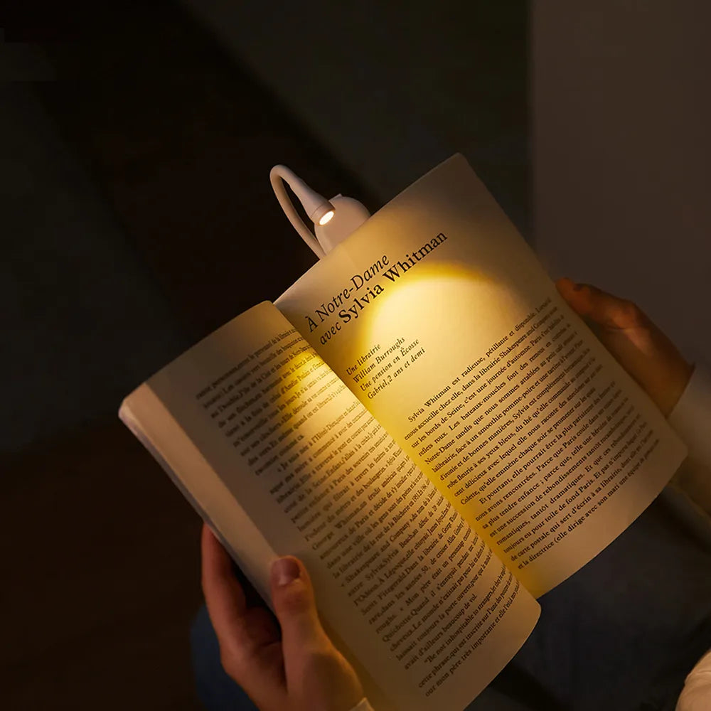 Avtoit | Mini Book Light - Portable Clip-On Night Light with USB Charging, Dimmable LED for Bedroom, Eye Protection, and Camping - 360° Flip Clip Book Lamp