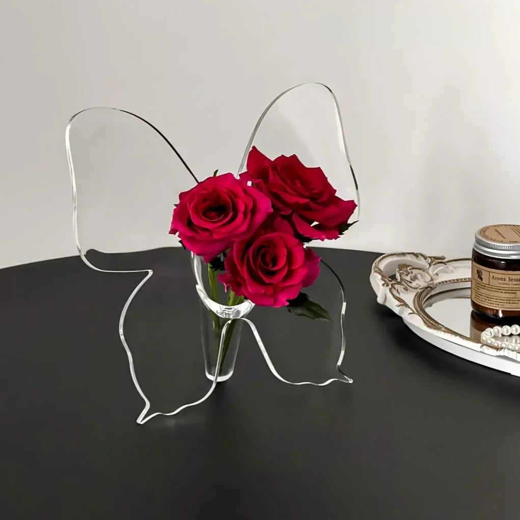 Avtoit | Artistic Butterfly Clear Flower Vase