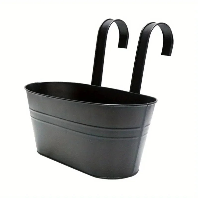 Avtoit | Florano Balcony Box | Stainless Steel | With Hooks & Drain | For Balcony & Windowsill