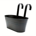 Avtoit | Florano Balcony Box | Stainless Steel | With Hooks & Drain | For Balcony & Windowsill