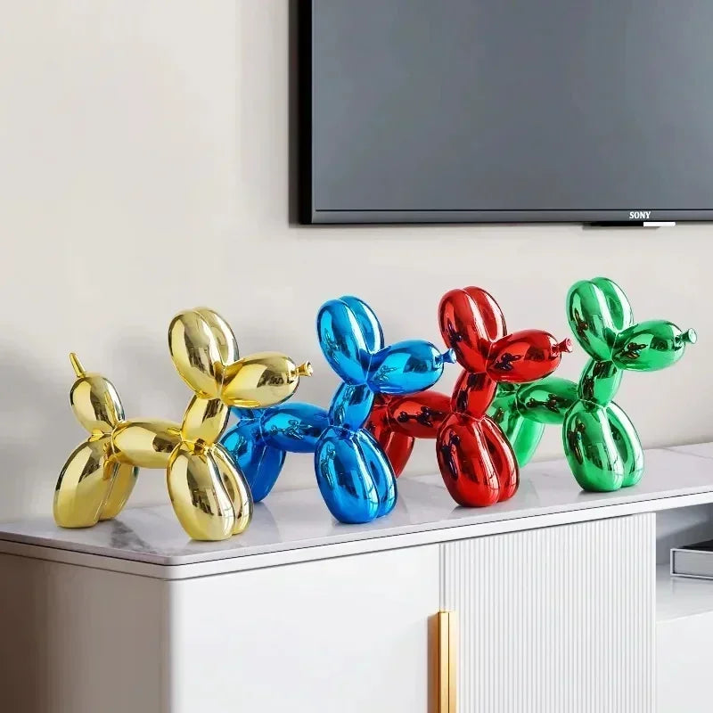 Avtoit | Nordic Balloon Dog Sculpture Resin Animal Ornament Art Sculptures and Figures Craft Home Decoration Room Desktop Accessories