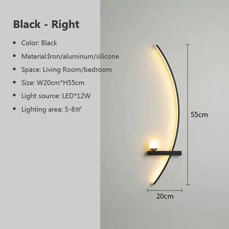 Avtoit | Contemporary Edge Wall Lamp – Black & Gold Indoor/Outdoor Lighting for Modern Spaces