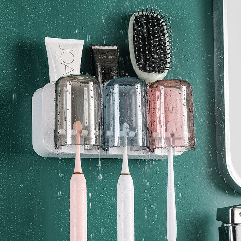 Avtoit | Wall-Hanging Mouthwash Cup Toothbrush Holder