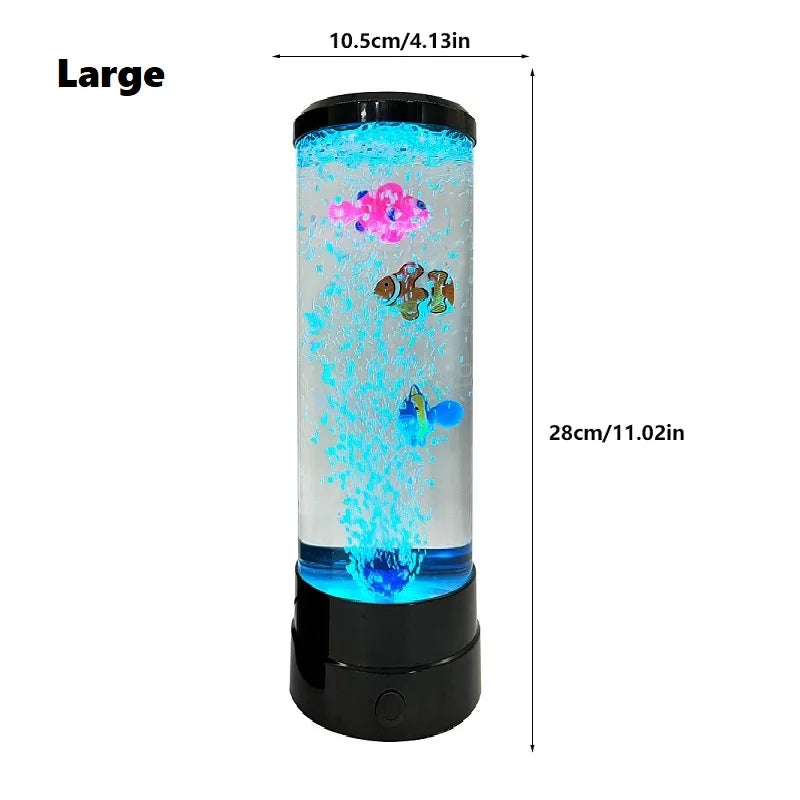 Avtoit | Simulated Led Colorful Large Bubble Fish Light Aquarium Tank Usb Night Light for Home Desk Bedroom Living Room