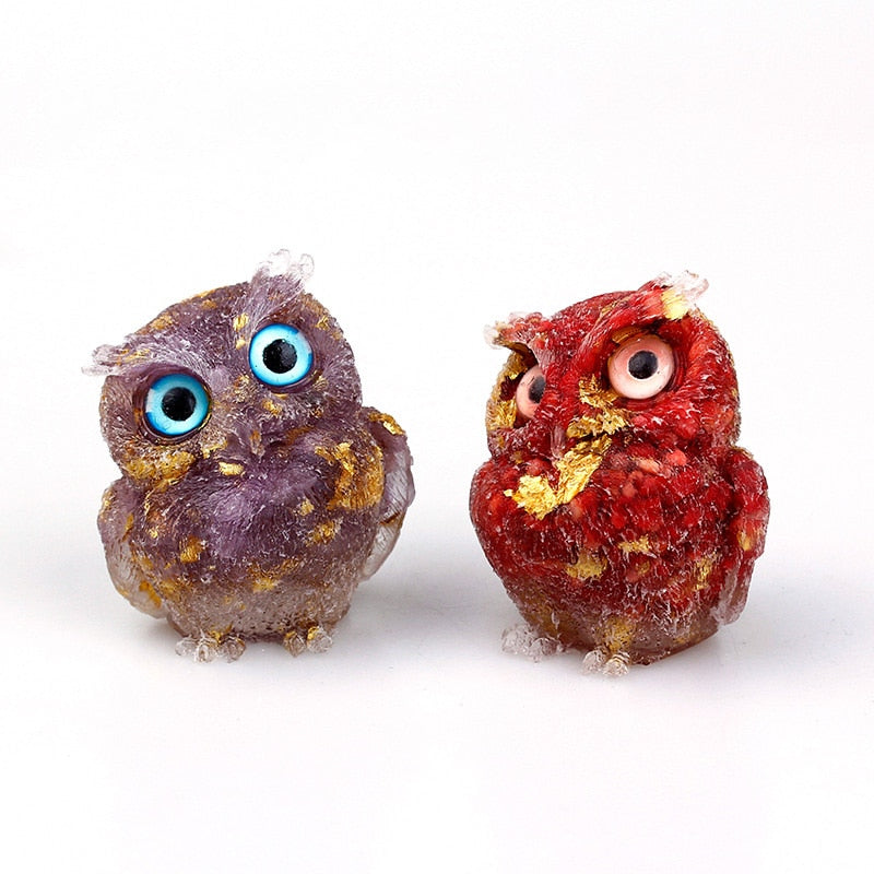 Avtoit | Natural Crystal Owl Figurine: Handmade Collector's Item