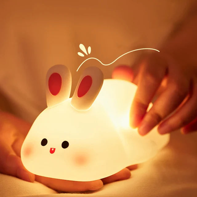 Avtoit | Cute Rabbit-Shaped USB Rechargeable Silicone Night Light for the Bedroom