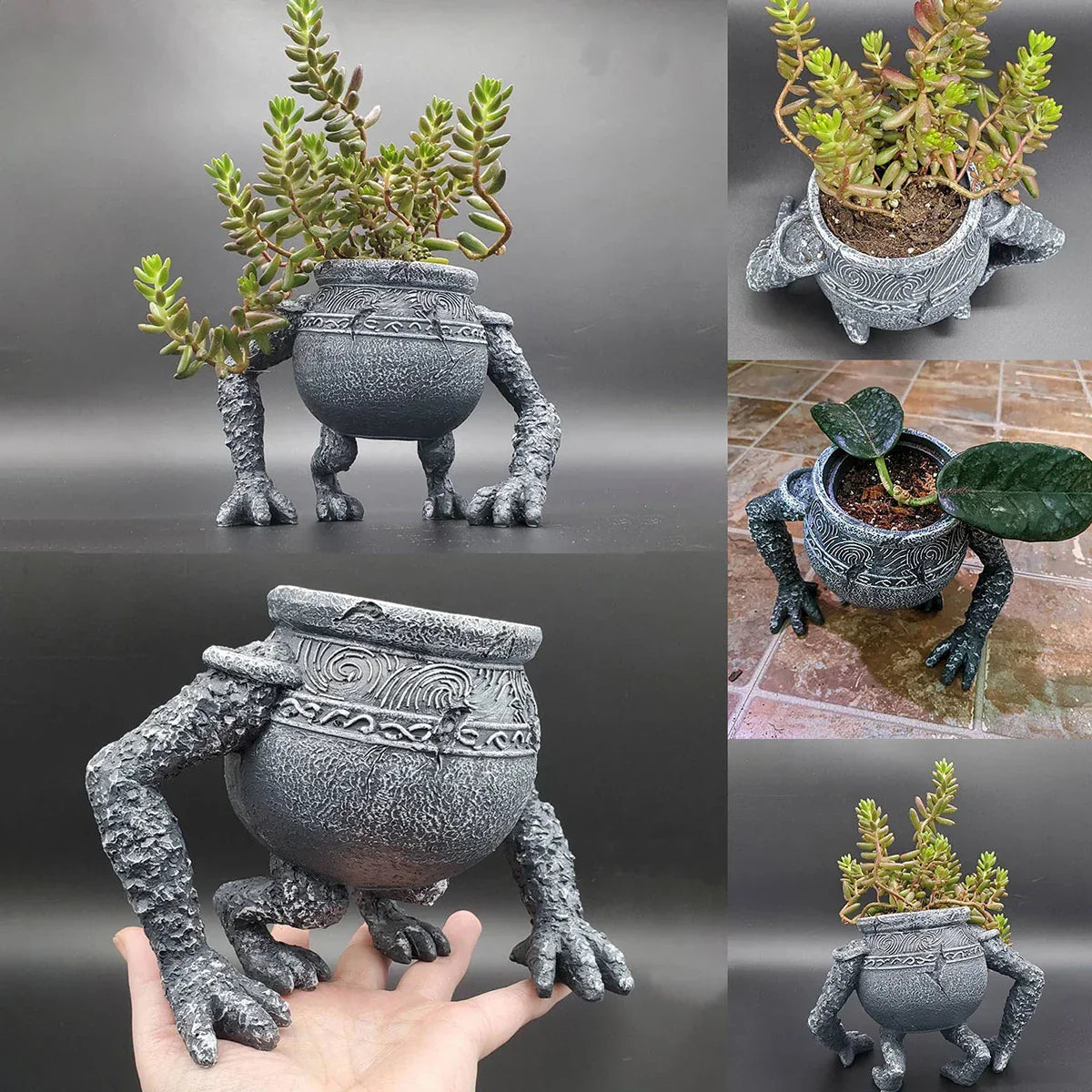 Avtoit | TerraNook Plant Pot | Retro Design | Weatherproof & UV-resistant | Resin