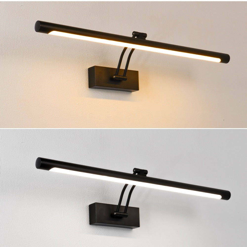 Avtoit | 80-100cm LED wall lamp - Modern black/silver wall light for the bathroom, internally mounted picture light