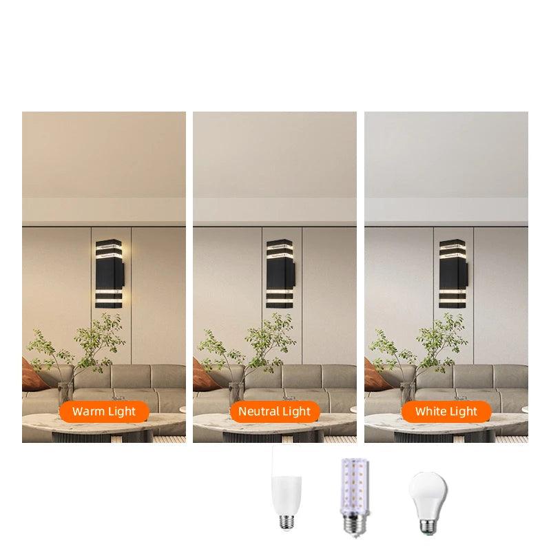 Avtoit | LumiBloc LED Outdoor Wall Light – Modern IP65 Up & Down Design with E27 Socket