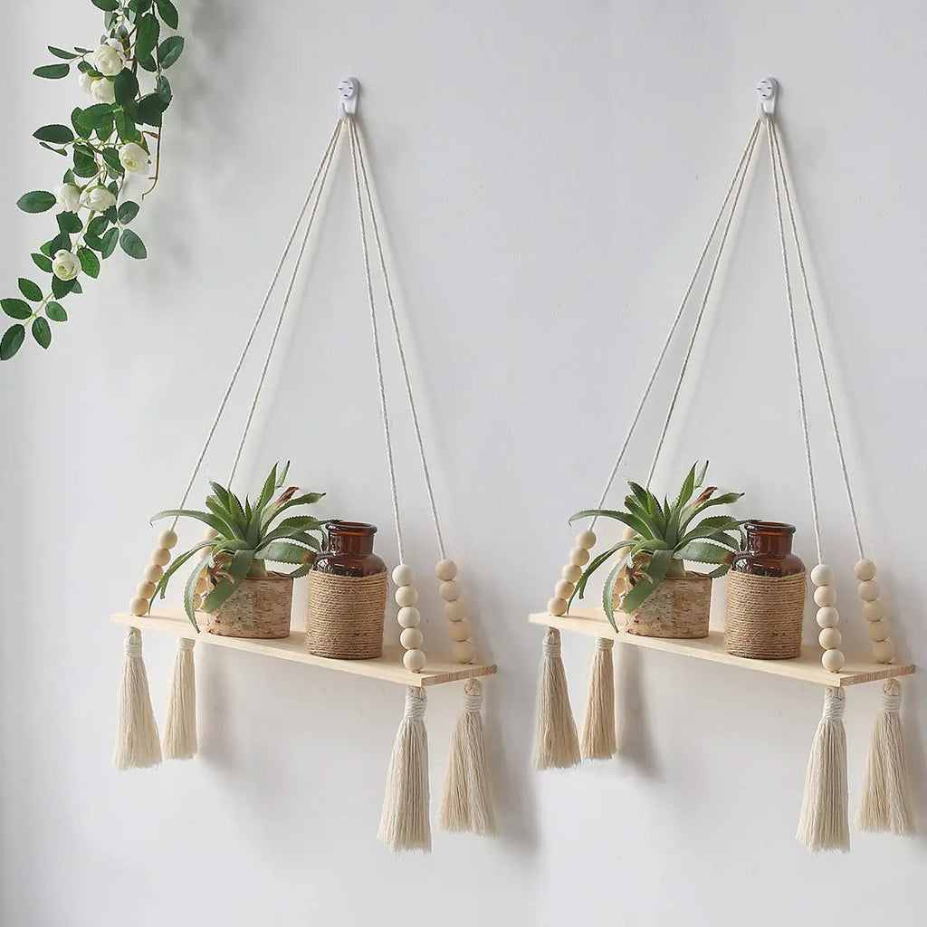 Avtoit | Wall shelf – Wood – Hanging shelves – Boho home decoration – Room decoration