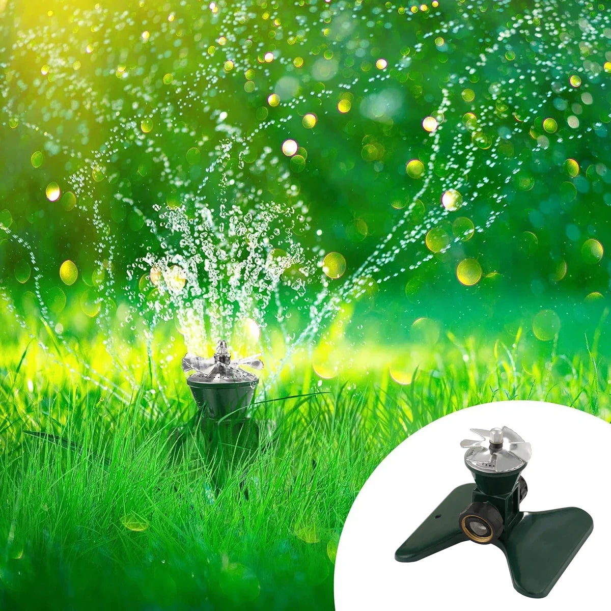 Avtoit | 360-Degree Automatic Rotating Metal Lawn Sprinkler – Effective Garden Watering Spray Head