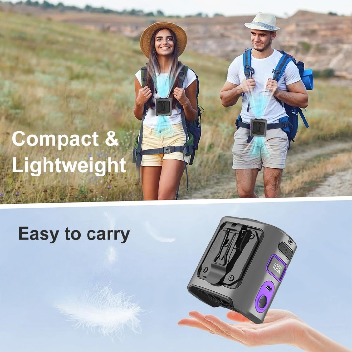 Avtoit | 8000mAh Portable Cooling Waist Fan with Power Bank & LED Light – FrostBreeze