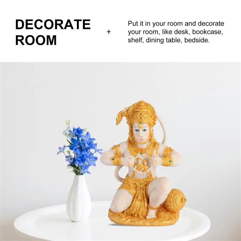 Avtoit | 1 Piece Hanuman Buddha Monkey God Figurine Southeast Asian Style Home Sculpture Lord Hanuman Statue Buddha Figur Ornament