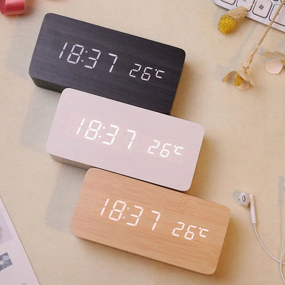 Avtoit | Wood LED Smart Alarm Clock for Bedroom