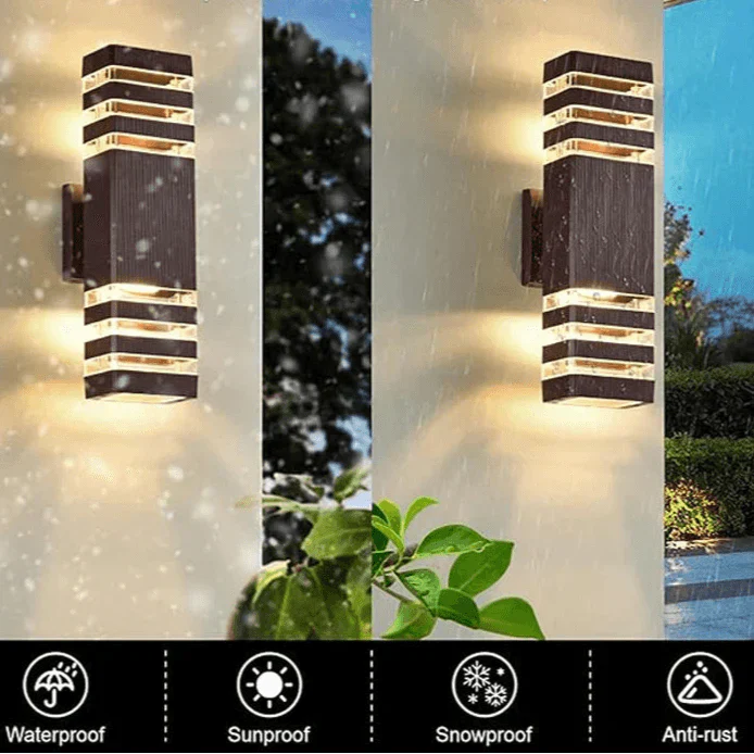 Avtoit | LumiBloc LED Outdoor Wall Light – Modern IP65 Up & Down Design with E27 Socket
