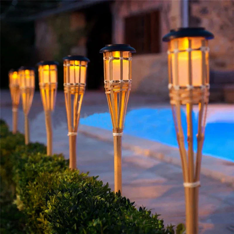 Avtoit | Solar Torch 5-Piece Set | Flame Effect LED Garden Lights | Solar Powered | Decorative Light for Outdoors
