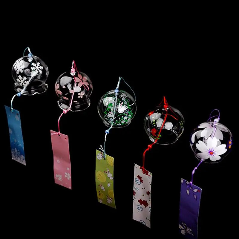 Avtoit | Yumeko Glass Wind Chime | Japanese Style | Handcrafted | Clear Sound | Decorative Pendant