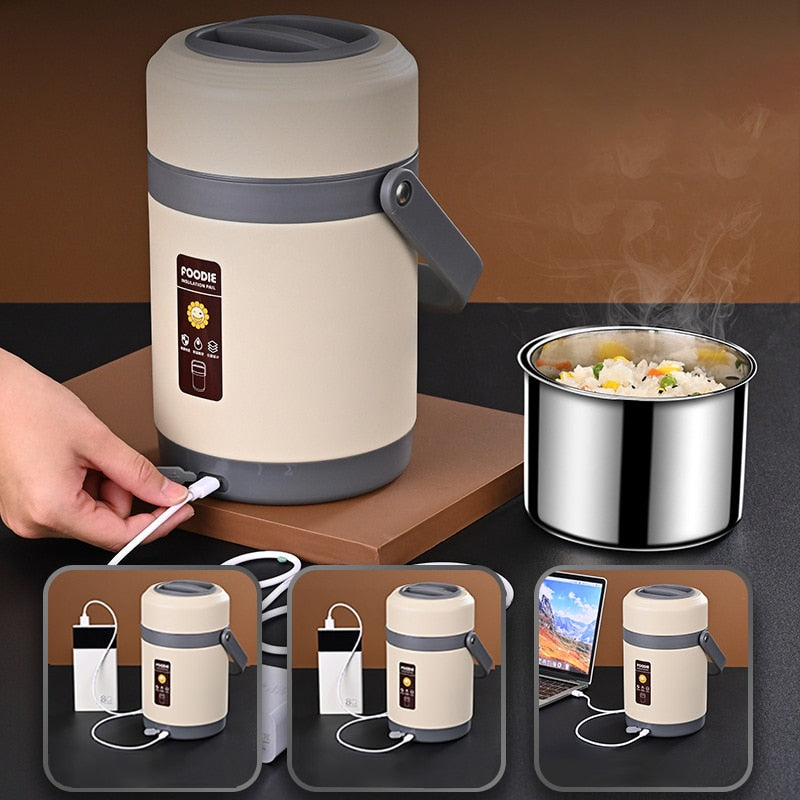 Avtoit | USB Heated Lunch Box | 304 Stainless Steel, Portable Food Warmer