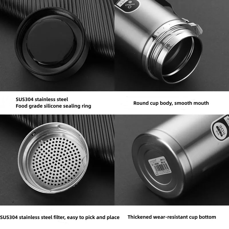 Avtoit | 800ml-1L Stainless Steel Thermos – Portable Vacuum Flask with LED Temperature Display