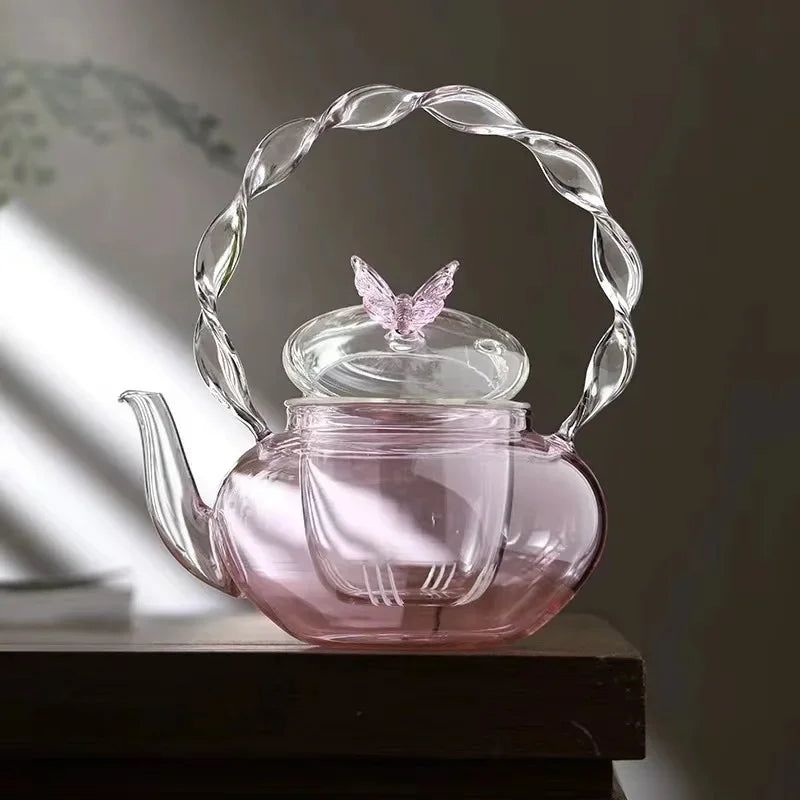 Avtoit | Floral Lid Design Tea Infuser Glass Teapot