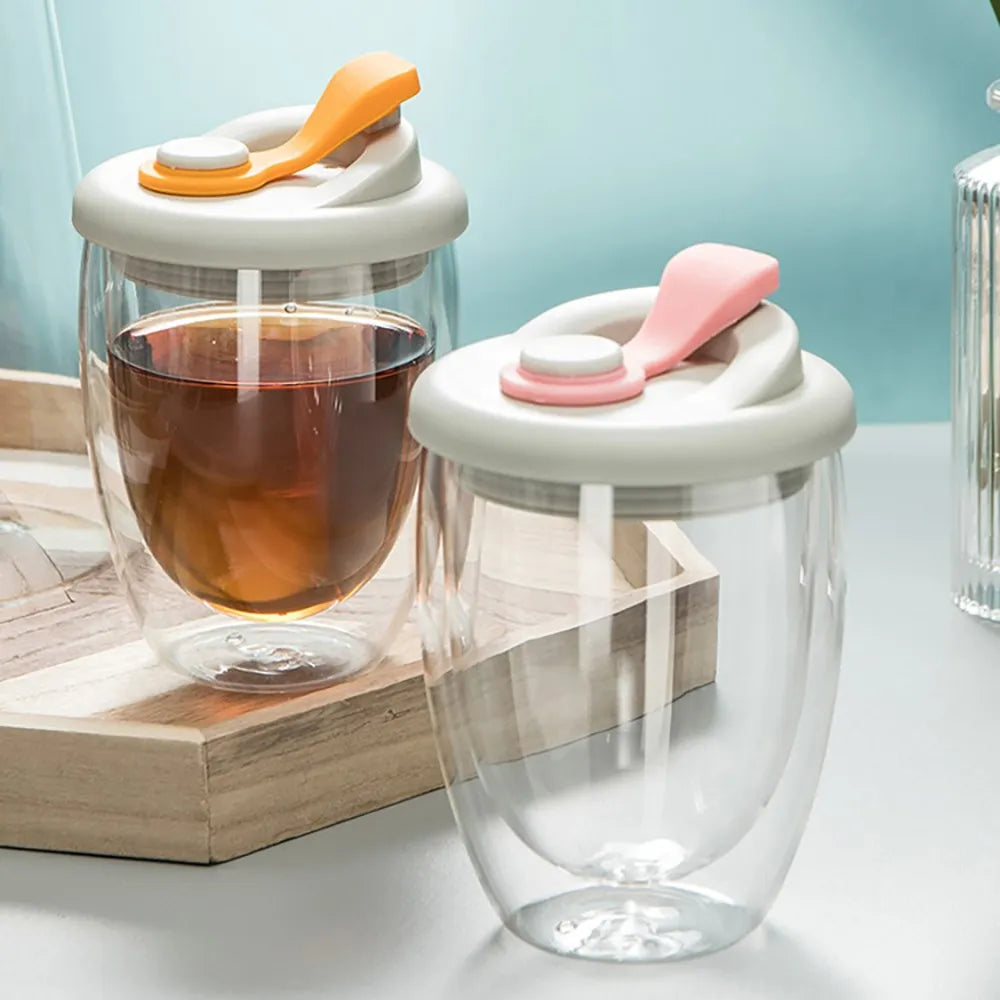 Avtoit | Leak-Proof Double Wall Glass Transparent Mug
