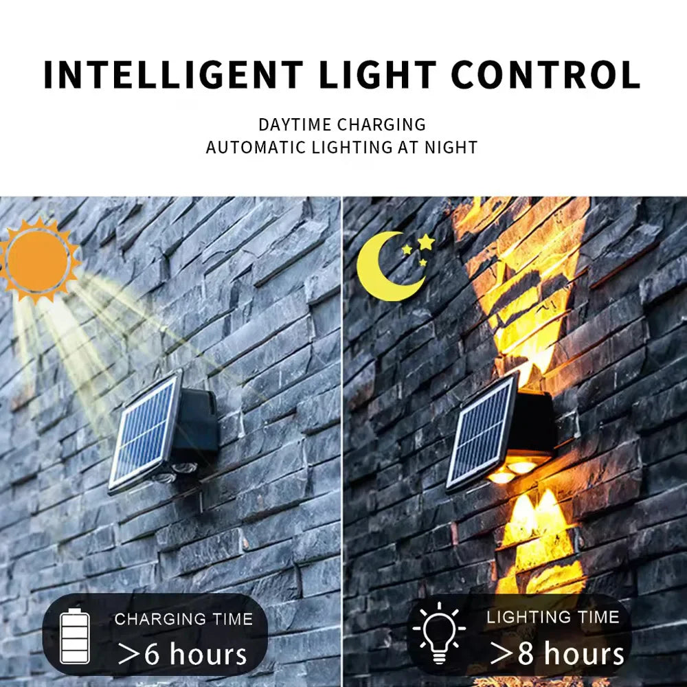 Avtoit | Solar LED outdoor wall light with up & down effect – Modern wall lighting for garden and terrace