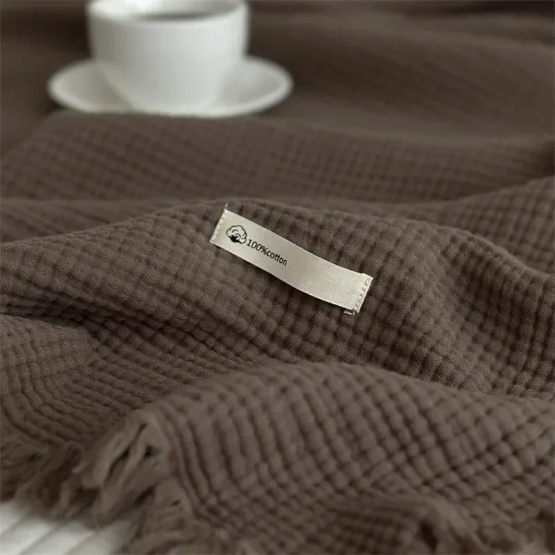 Avtoit | Solid color cotton sofa blanket