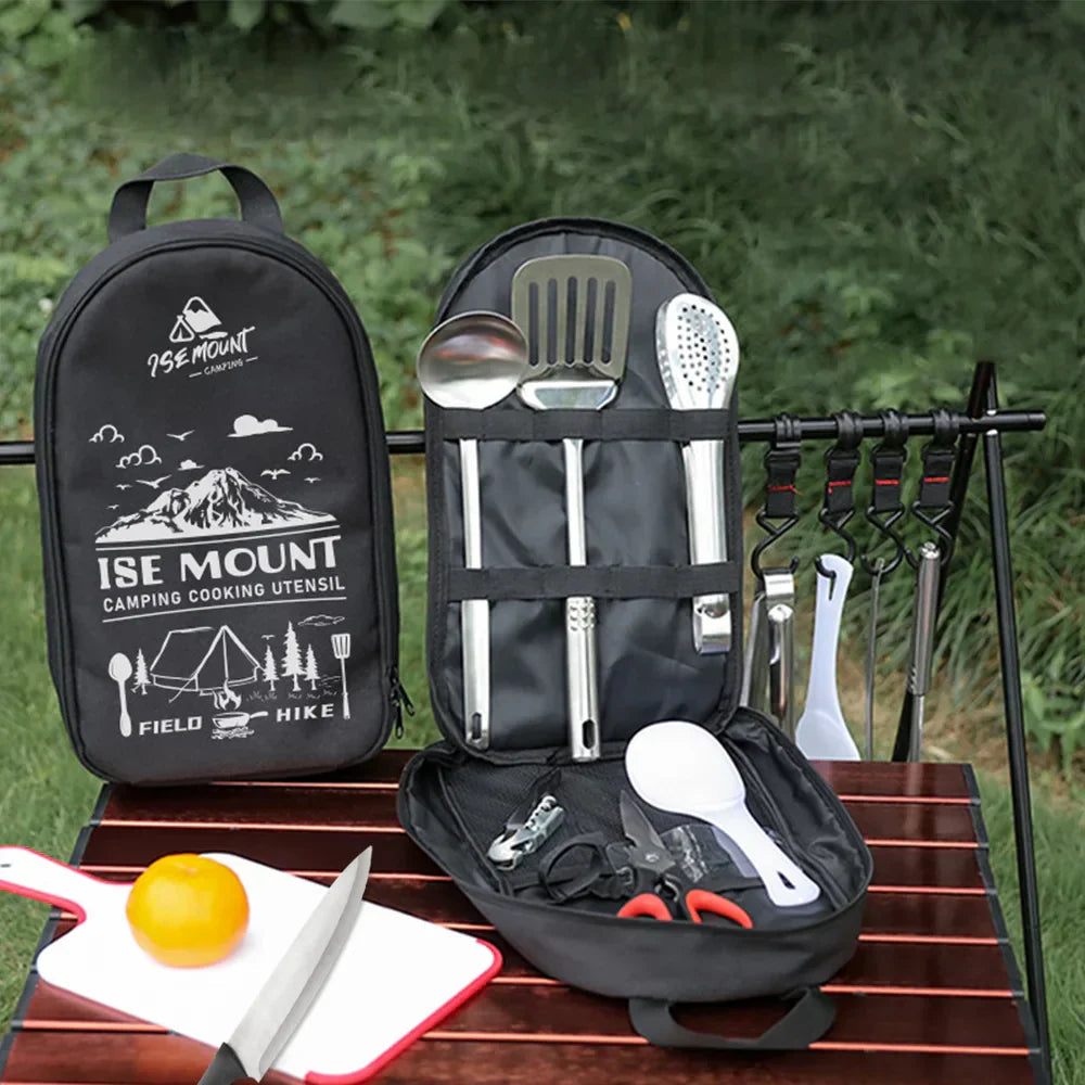 Avtoit | Nomadiq Cooking Set | 9-piece | Stainless Steel Outdoor Kitchen Accessories | With Carrying Bag