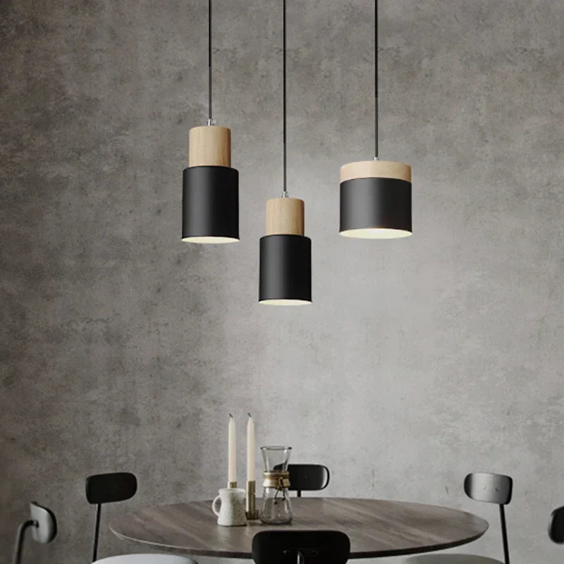 Avtoit | Nordic LED Pendant Lights Made of Metal and Wood - Modern Hanging Lamps for Dining Room and Kitchen