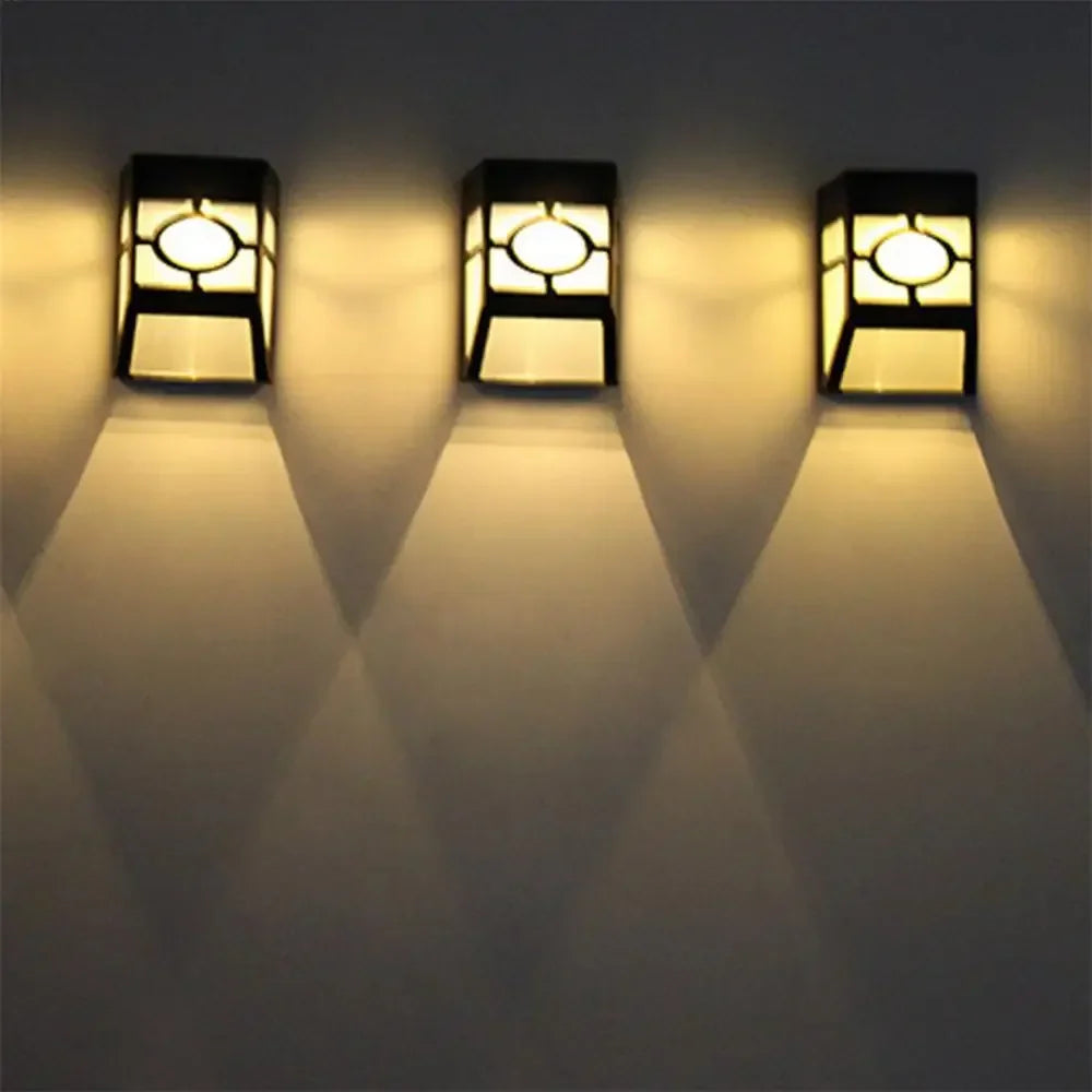 Solar LED Wall Light for Garden and Patio, Warm or White Light