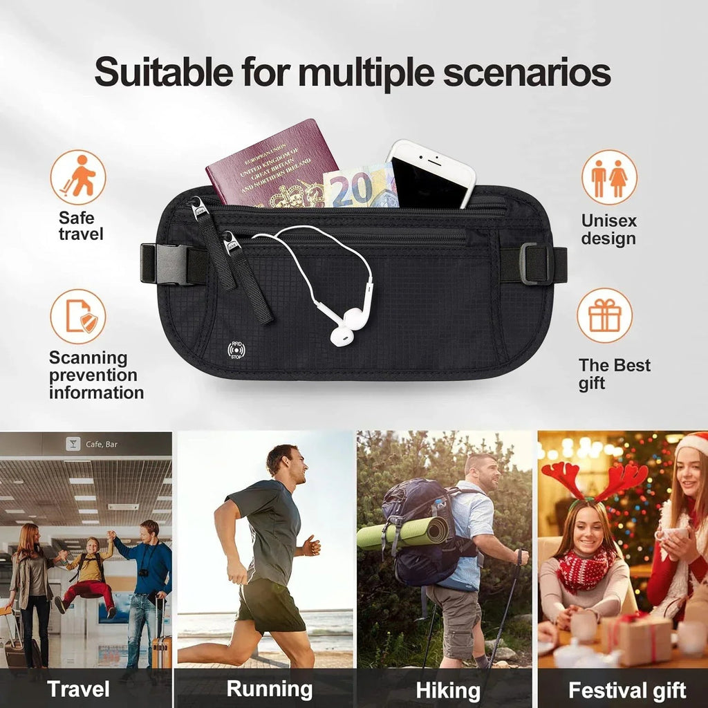 Avtoit | SafeGuard Waist Bag | RFID Protection | Adjustable & Compact for Travel