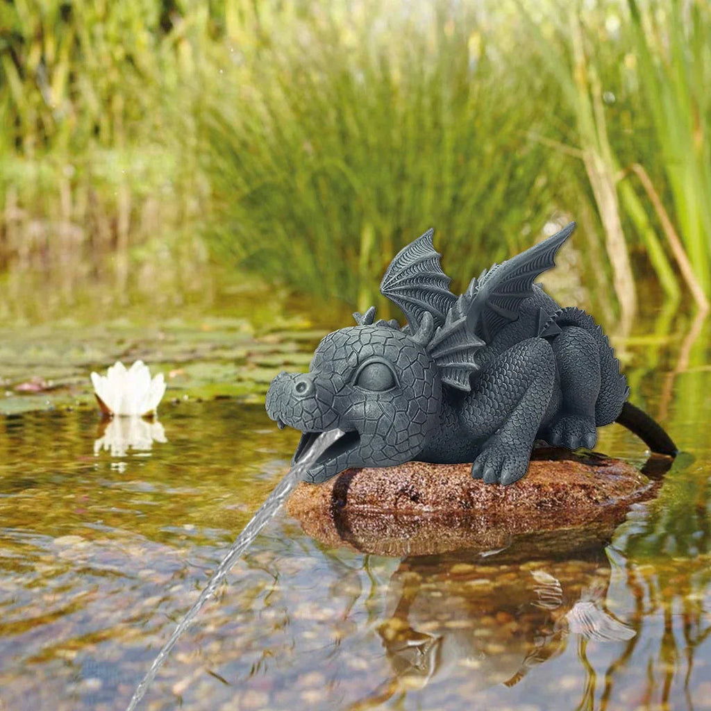 Avtoit | Water spraying dragon statue made of resin Weatherproof Realistic water spray scenes resin garden decoration