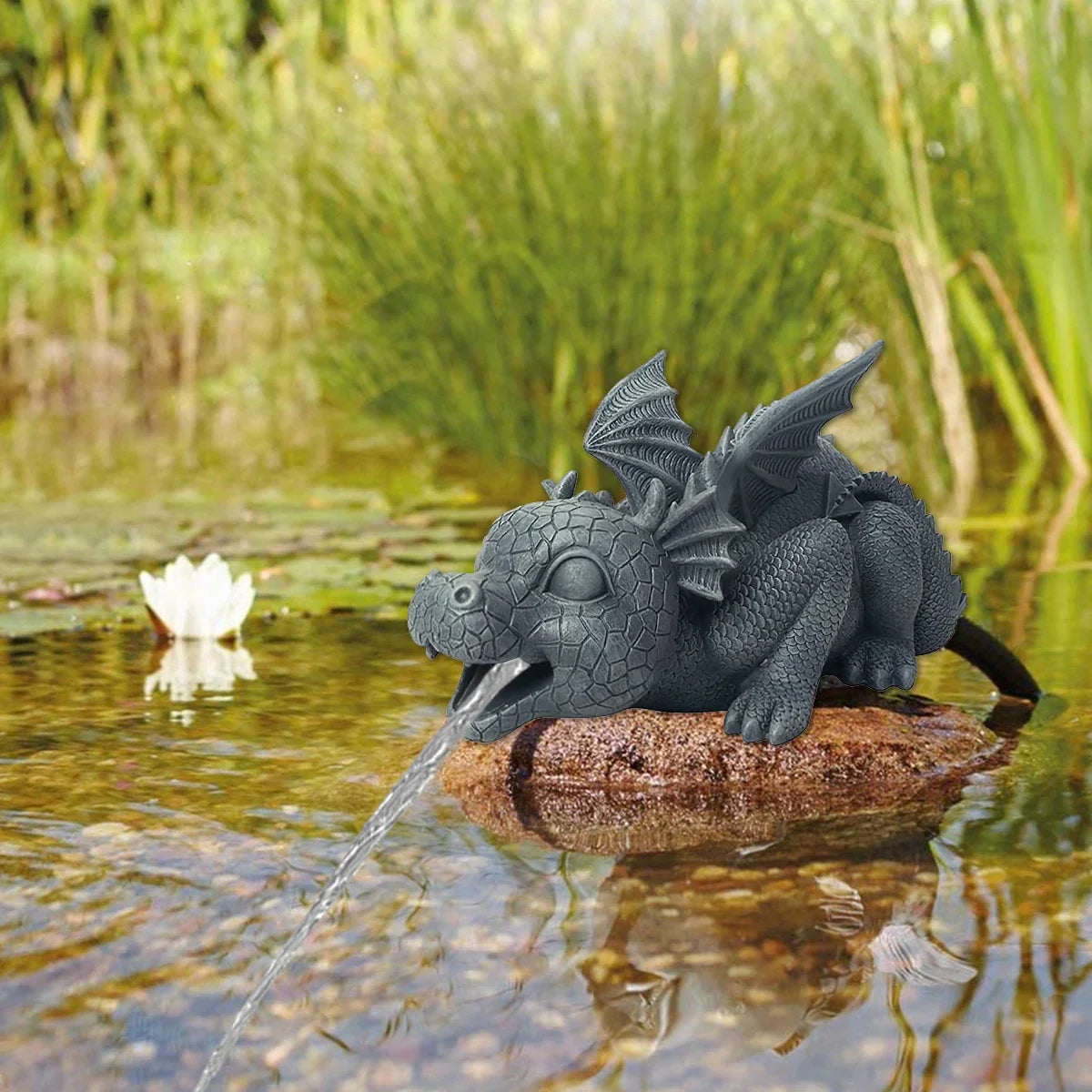 Avtoit | Water spraying dragon statue made of resin Weatherproof Realistic water spray scenes resin garden decoration