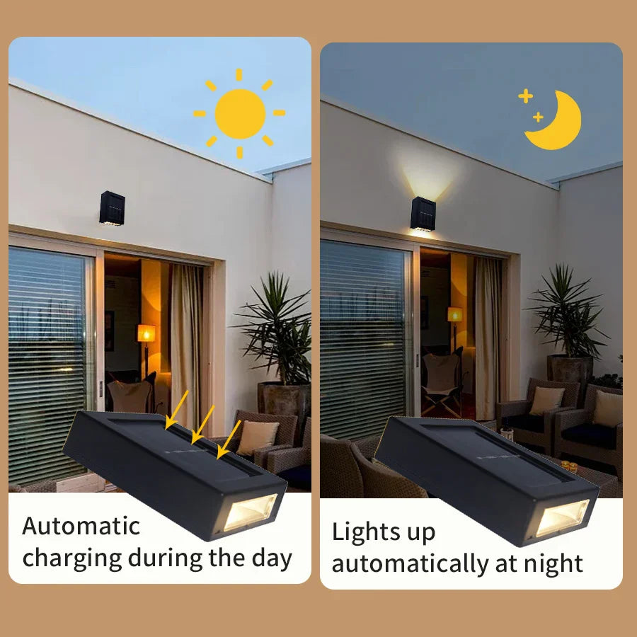 Avtoit | Waterproof LED Solar Wall Light: Up and down light for balcony, garden, street and landscape