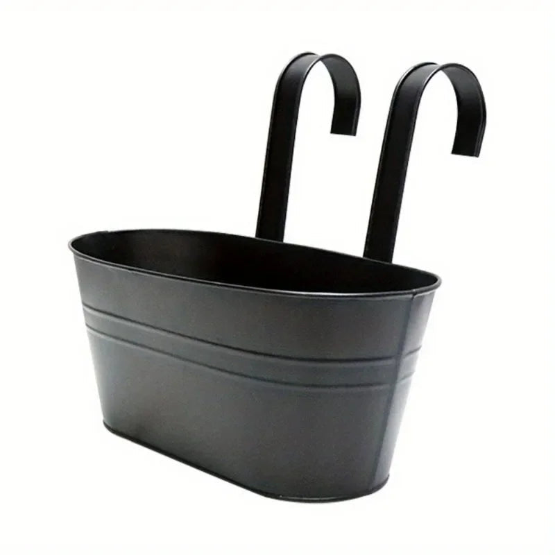 Avtoit | Florano Balcony Box | Stainless Steel | With Hooks & Drain | For Balcony & Windowsill