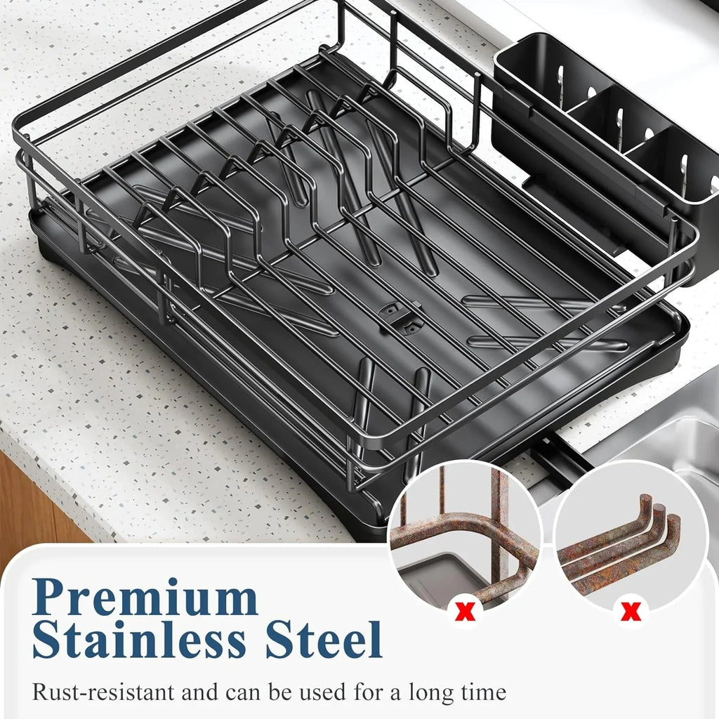 Avtoit | Dish Drying Rack with Drainboard & Large Cutlery Holder – Nova