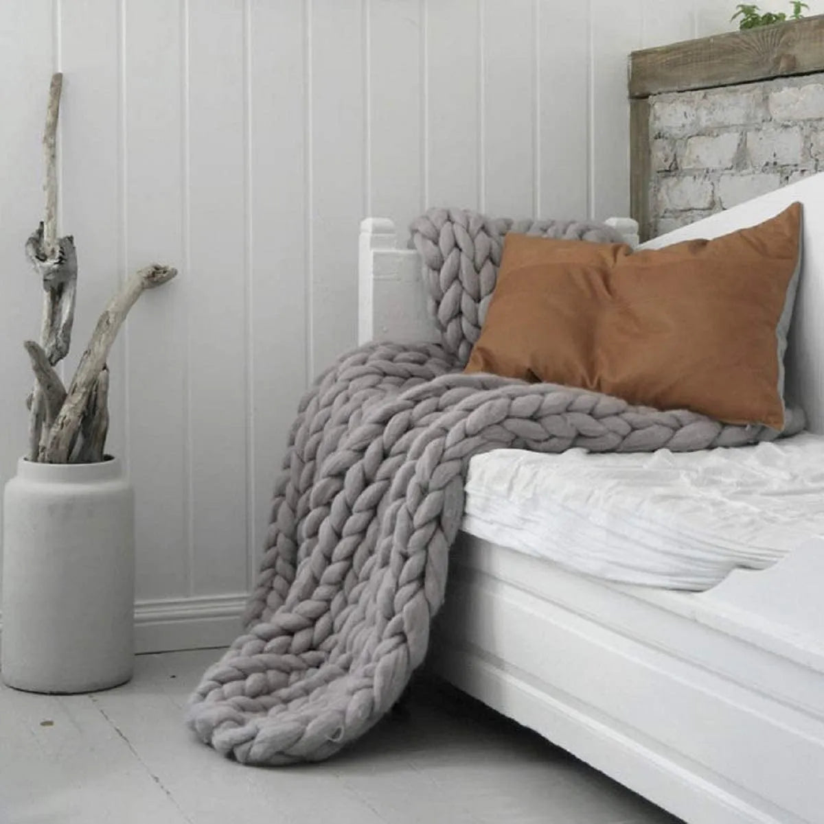 Avtoit | Chunky Knit Blanket – Cozy Wool Blanket for Every Room – Soft & Warm – Perfect for Sofa and Bed