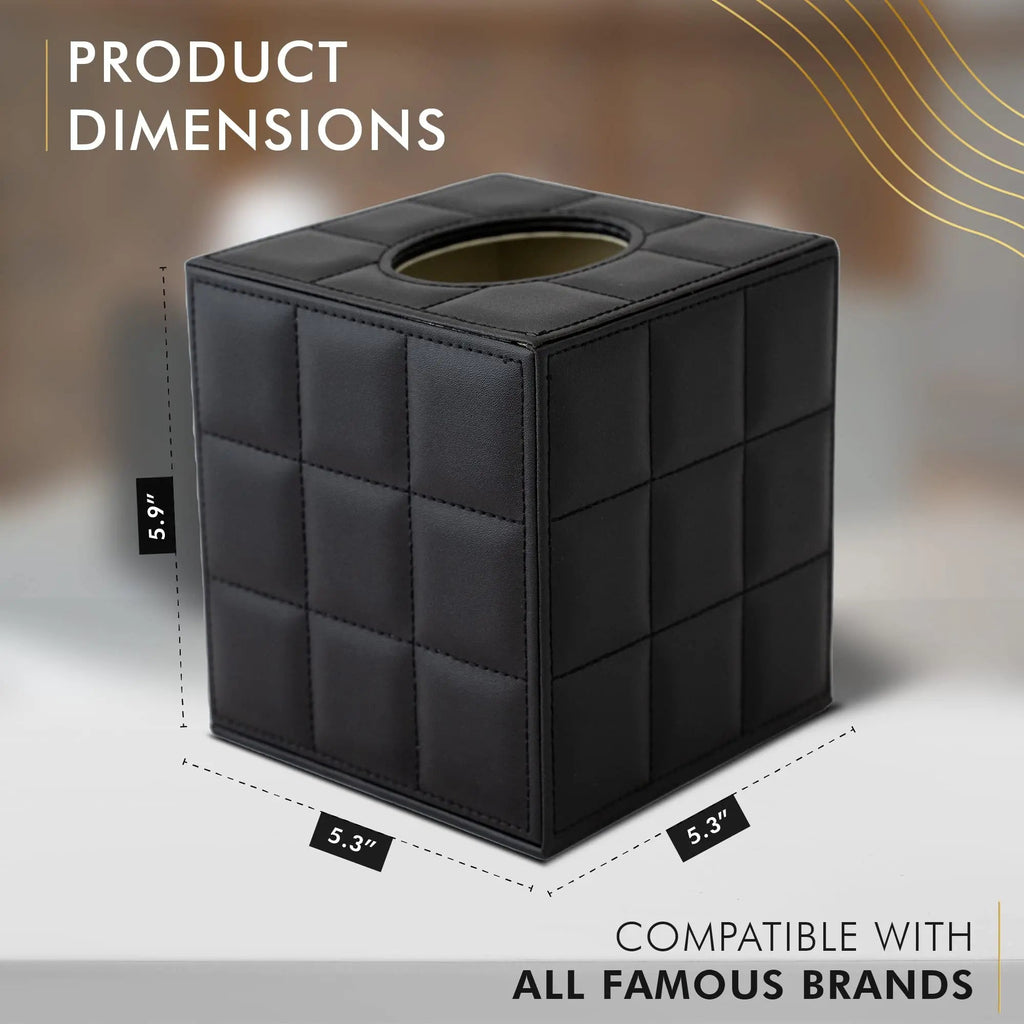 Avtoit | Modern Tissue Box Holder Square, Napkin Holder Pump Paper Case Dispenser, Facial Tissue Box Cover for Home Bathroom Office Desk
