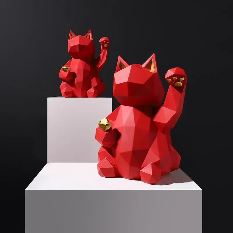 Avtoit | Nordic Minimalism Geometry Lucky Cat Statues