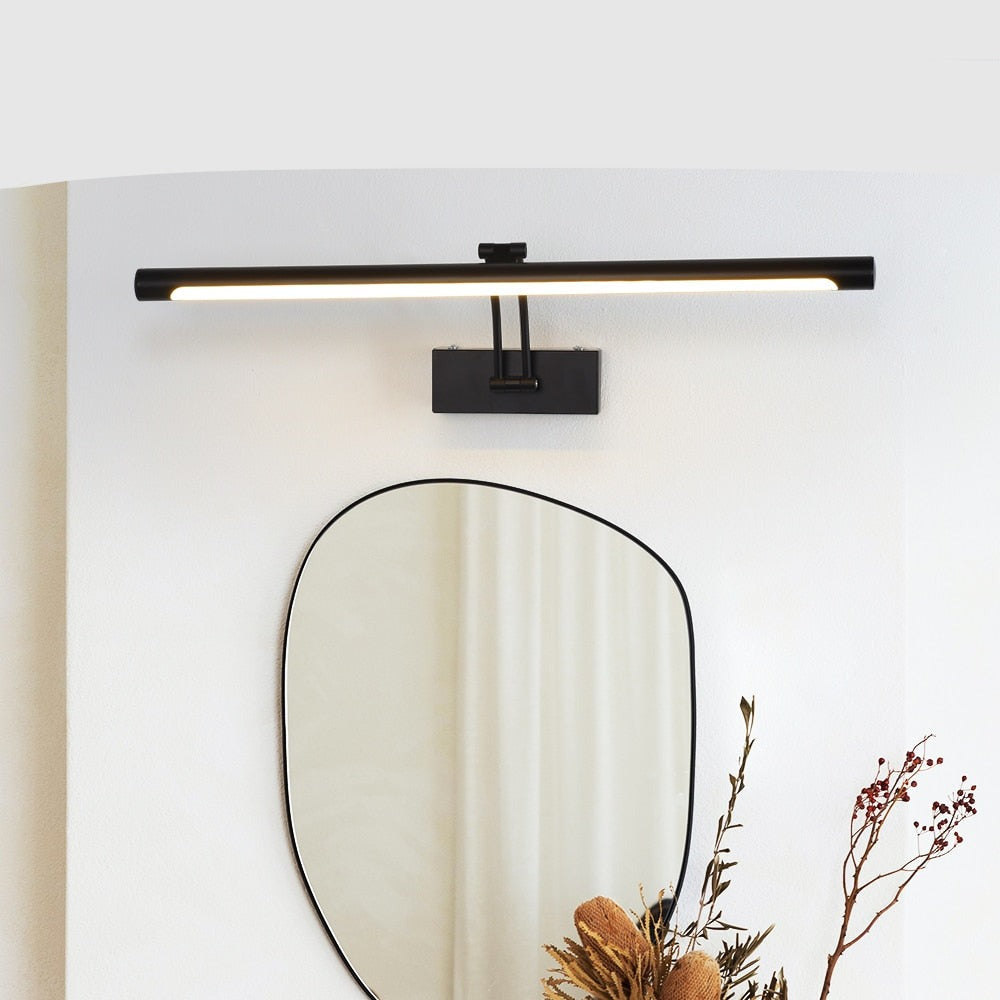 Avtoit | 80-100cm LED wall lamp - Modern black/silver wall light for the bathroom, internally mounted picture light