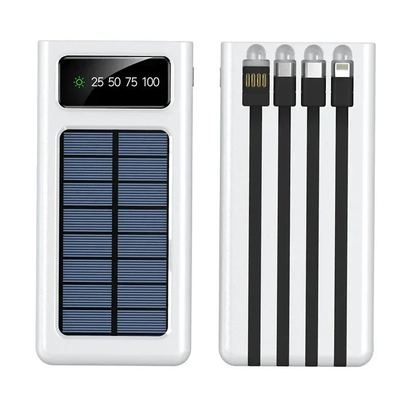 Avtoit | PowerCharge Solar Power Bank | 4-in-1 cable system | Fast charging & LED flashlight