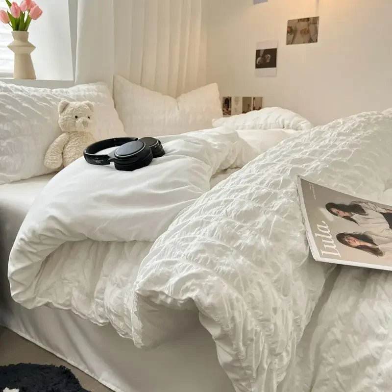 Avtoit | ChicParis | Seersucker Bedding Set – Lightweight, Soft & Elegant French-Style Duvet Cover Set