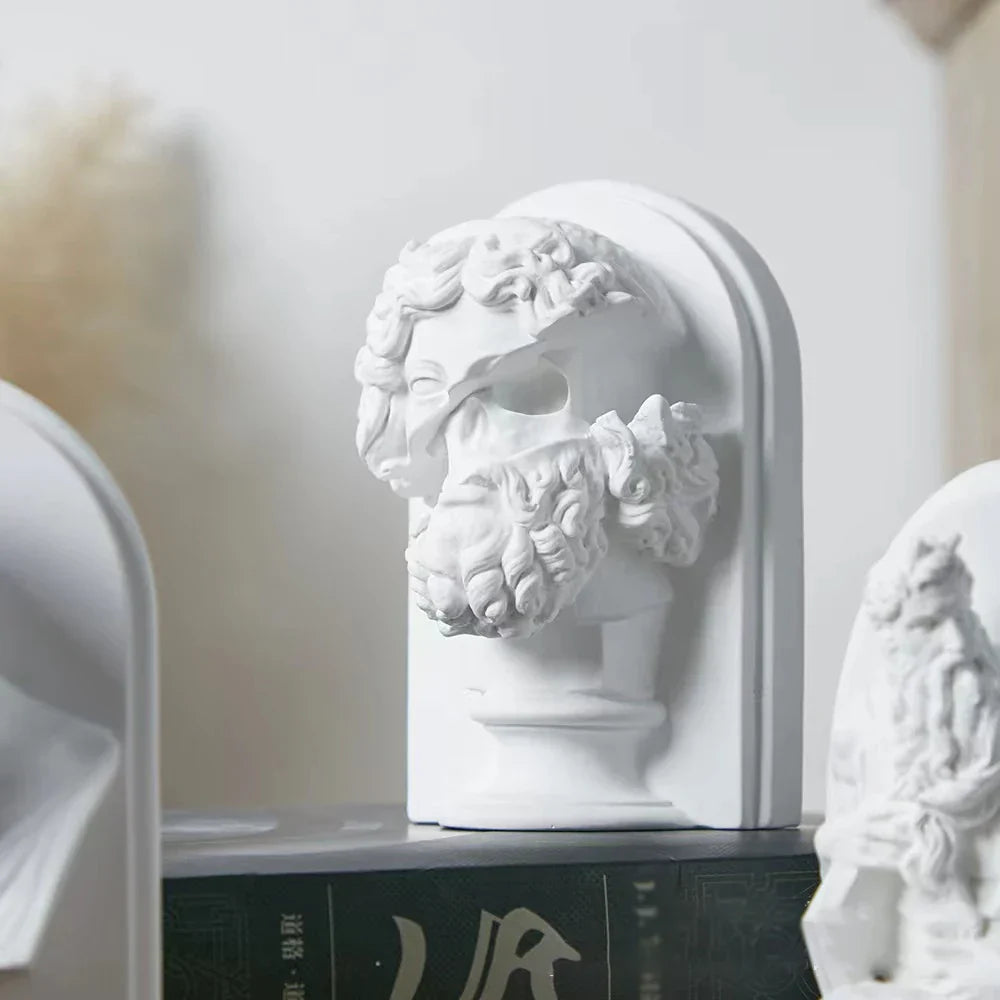 Avtoit | Nordic INS Style Character Plaster Statue DIY Painted Sketch Photography Props Table Decorations Home Art Plaster Decoration