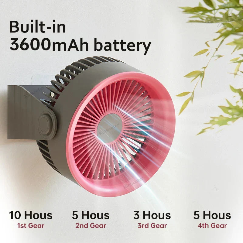 Avtoit | Brisano Mini Fan | 3600 mAh Battery | 4 Levels & USB | Compact & BPA-free