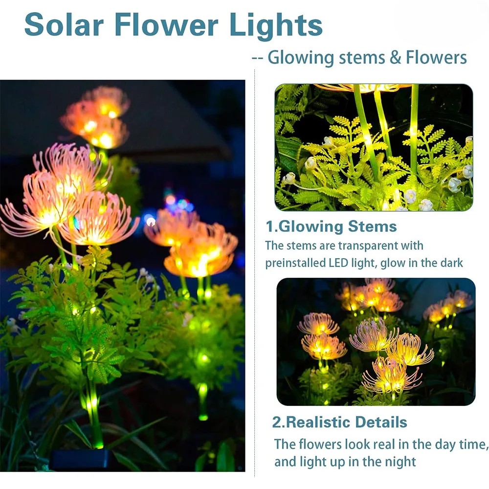 Avtoit | Soft Pink Glow Solar LED Flower Garden Light