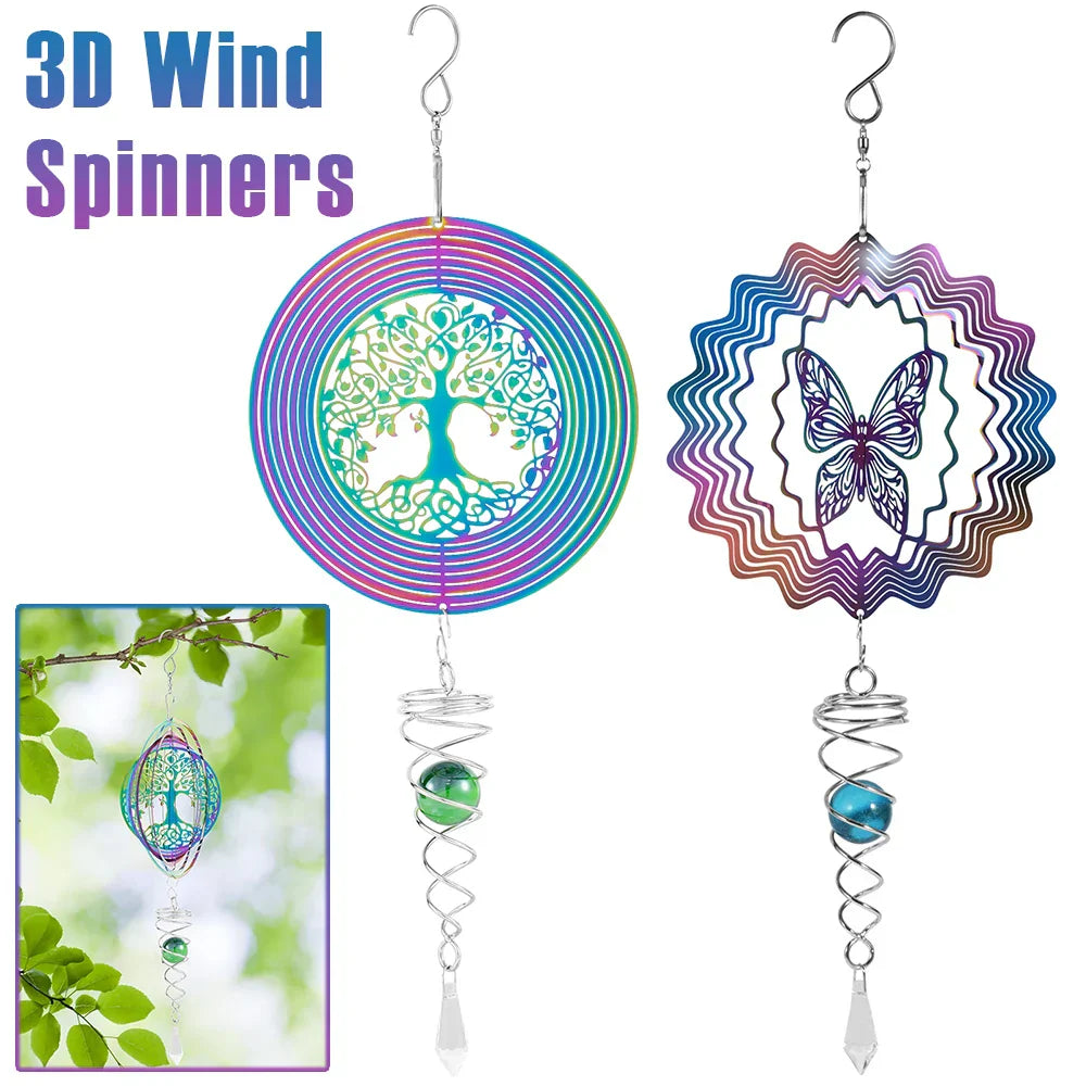 Avtoit | Stainless Steel Spiral Tail Outdoor 3D Wind Spinners