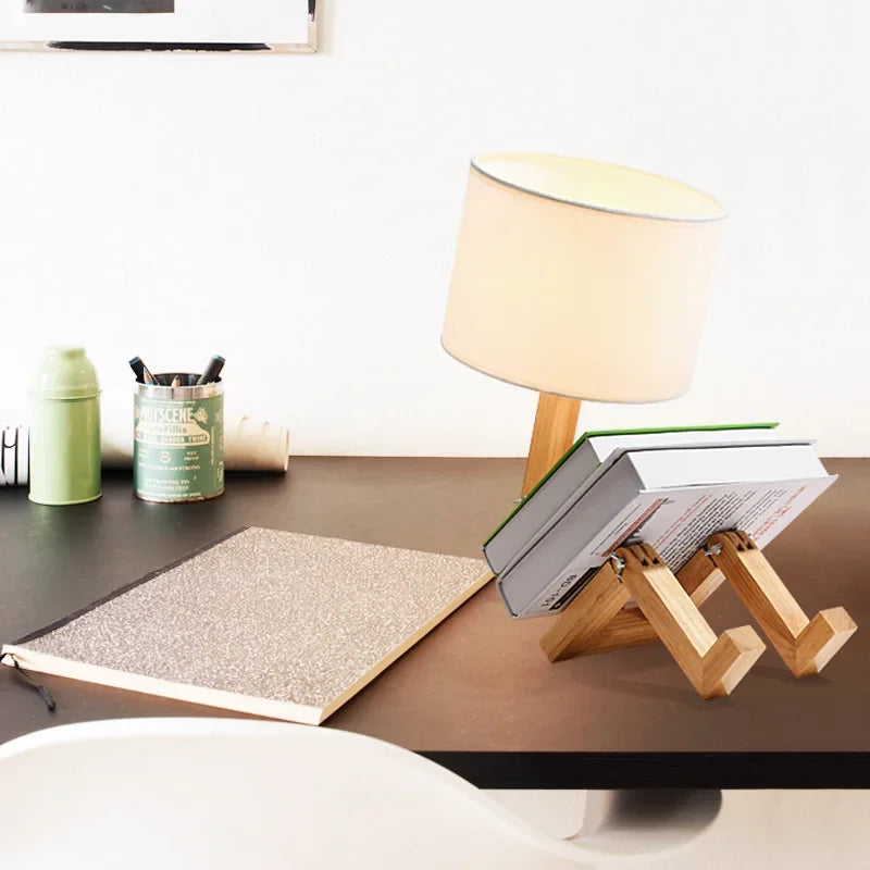 Avtoit | Wooden Table Lamp with Book Holder – Modern Design for Your Home
