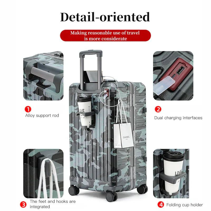 Avtoit | Zagreb – Wide Handle Hardshell Suitcase with Aluminium Frame & 360° Spinner Wheels