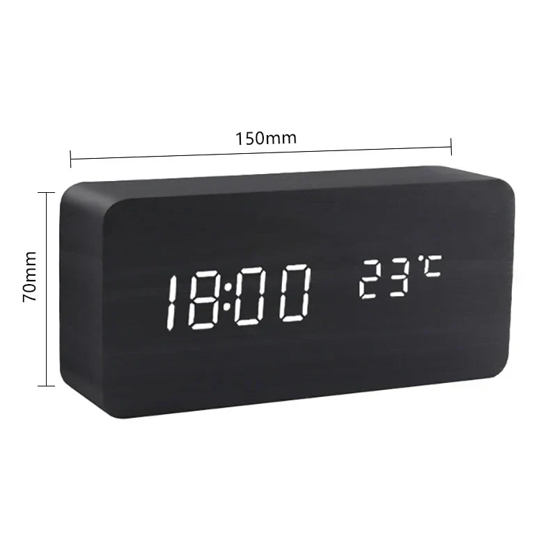 Avtoit | Wood LED Smart Alarm Clock for Bedroom