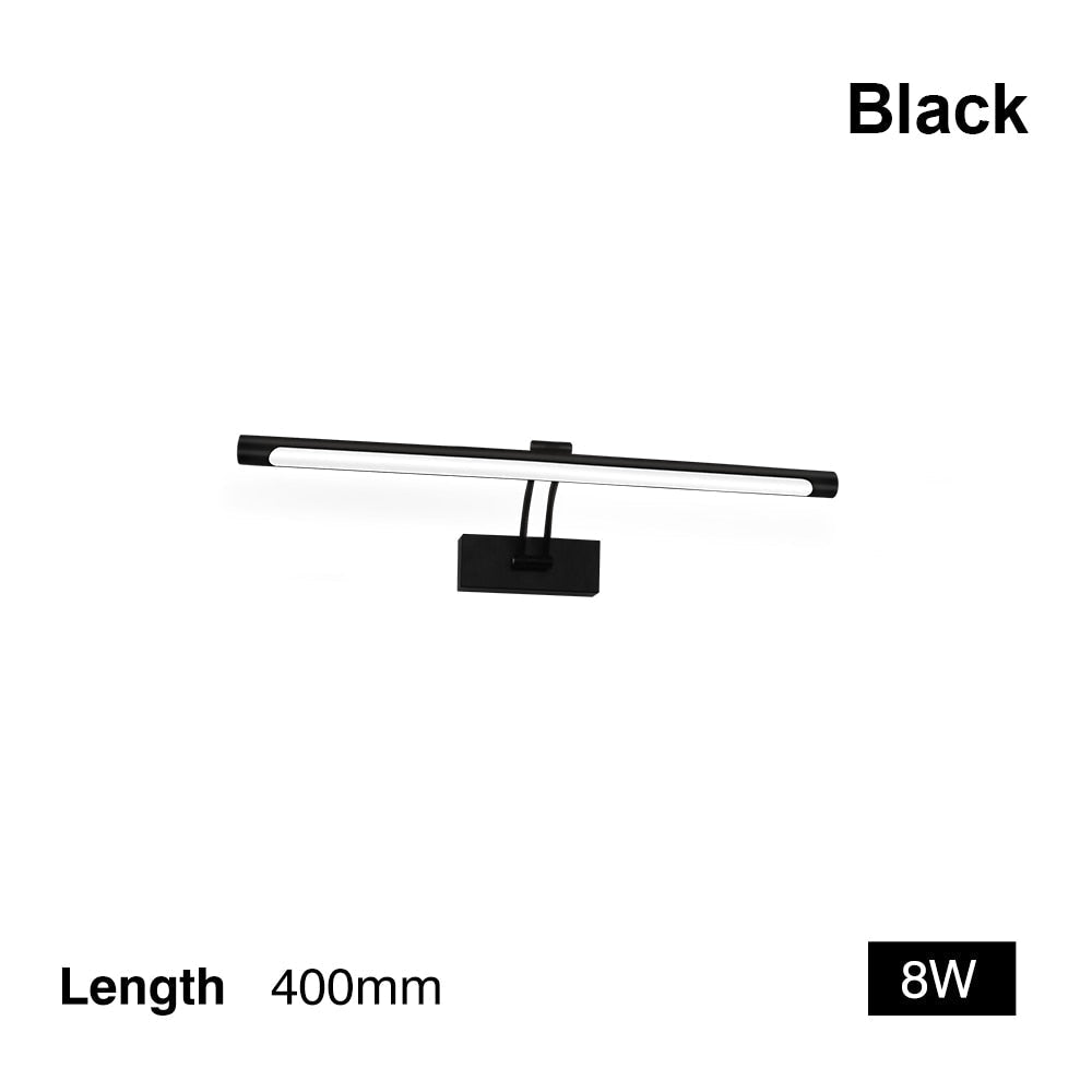 Avtoit | 80-100cm LED wall lamp - Modern black/silver wall light for the bathroom, internally mounted picture light